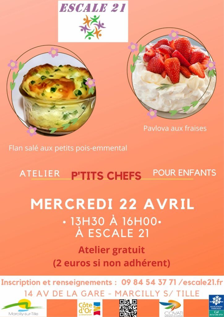 Menu salé : flan salé aux petits pois et emmental Menu sucré : pavlova aux fraise